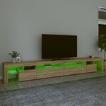 vidaXL Meuble TV avec lumières LED Chêne sonoma 290x36 5x40 cm