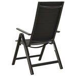 vidaXL Chaises pliables de jardin 2 Pièces Textilène et aluminium Noir