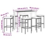 vidaXL Ensemble de bar de jardin 7 Pièces marron bois massif acacia rotin