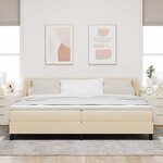 vidaXL Lit boxspring avec matelas Crème 200 x 200 cm tissu