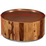 vidaXL Table basse Bois massif et acier 68 cm