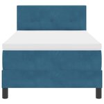 vidaXL Lit à ressorts avec matelas Bleu foncé 100 x 200 cm tissu