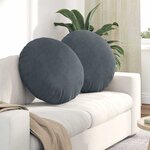 vidaXL Coussins de siège 2 Pièces Gris foncé Ø 40 x 13 cm Velours