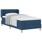 vidaXL Lit à ressorts avec matelas Bleu 90 x 200 cm tissu