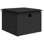 vidaXL Salon de jardin 7 Pièces avec coussins noir résine tressée