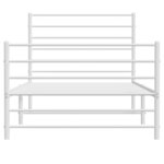 vidaXL Cadre de lit métal avec tête de lit/pied de lit blanc 100x190cm
