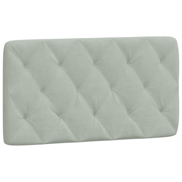 vidaXL Coussin de tête de lit gris clair 100 cm velours