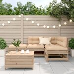 vidaXL Salon de jardin 5 Pièces avec coussins Bois de pin massif