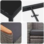 vidaXL Set de salle à manger de jardin de 5 pièces avec coussins Gris Rotin synthétique