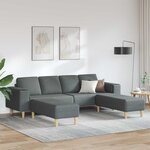 vidaXL Canapé de salon 3 Pièces Gris foncé Polyester