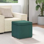 vidaXL Tabouret Vert foncé 41 x 41 x 40 cm Tissu et bois stratifié