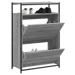 vidaXL Armoire à chaussures sonoma gris 75x34x112 cm bois d'ingénierie