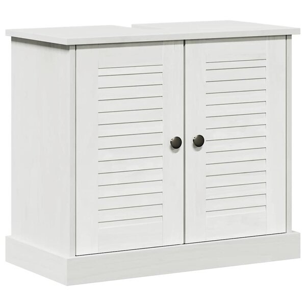 vidaXL Meuble sous évier VIGO Blanc et Blanc Antique 68 x 34 x 59 cm