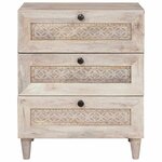 vidaXL Cabinet de chevet Beige 50 x 33 x 62 cm Bois d'acacia massif