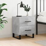 vidaXL Table de chevet gris béton 40x35x47 5 cm bois d’ingénierie
