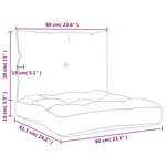 vidaXL Coussins de palette lot de 2 motif à carreaux gris tissu
