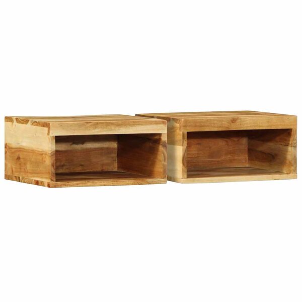 vidaXL Meubles TV muraux 2 Pièces bois massif d'acacia