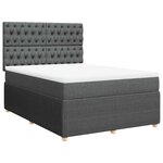 vidaXL Sommier à lattes de lit avec matelas Gris foncé 140x190cm Tissu