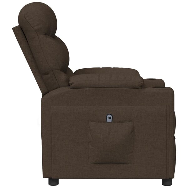 Lot De 2 Fauteuils Inclinables Électriques – Tissu Marron Foncé – Neufs