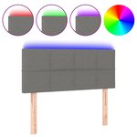vidaXL Tête de lit à LED Gris foncé 100x5x78/88 cm Tissu