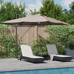 vidaXL Parasol Déporté - Taupe Taupe Tissu Grand Réglable en hauteur