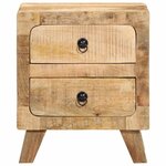 vidaXL Table de chevet 40x32x46 cm bois de manguier massif brut