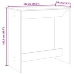 vidaXL Table de bar sonoma gris 102x50x103 5 cm bois d'ingénierie