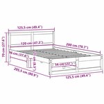 vidaXL Cadre de lit Marron 120 x 200 cm Bois de pin massif