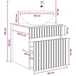 vidaXL Meuble de lavabo mural Bois ancien 49 x 44 5 x 66 5 cm