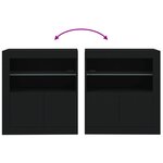 vidaXL Buffet avec lumières LED noir 60 5x37x67 cm