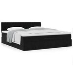 VidaXL Cadre de lit ottoman avec matelas noir 180x200 cm velours