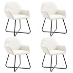 vidaXL Chaises à manger lot de 4 crème tissu
