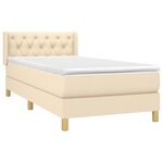 vidaXL Sommier à lattes de lit avec matelas Crème 80x200 cm Tissu