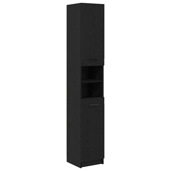 vidaXL Cabinet de salle de bain Chêne noir 32 x 34 x 188 5 cm