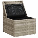 vidaXL Chaise de jardin sans accoudoirs avec coussins gris clair rotin