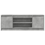 vidaXL Meuble TV avec LED gris béton 139 5x34x50 cm bois d'ingénierie