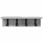 vidaXL Porte-manteau mural avec étagère Gris béton 40 x 10.5 x 10.5 cm