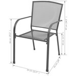 vidaXL Ensemble de salle à manger de jardin 3 Pièces Acier Anthracite