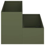 vidaXL Cache-pot de jardin Vert olive 100 x 60 x 45 cm Acier