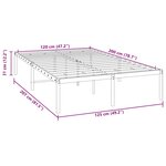 vidaXL Cadre de lit métal sans matelas blanc 120x200 cm