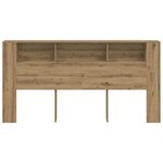 vidaXL Armoire de tête de lit chêne artisanal 200x18 5x102 5 cm