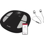 TERRAILLON 14853 - Impédencemetre connecté Run et Fit + Ecouteurs intra-auriculaires - Wi-fi, Bluetooth - 32,4x34,2cm - Noir