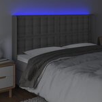 vidaXL Tête de lit à LED Gris 163x16x118/128 cm Similicuir
