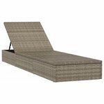 vidaXL Transats 2 Pièces avec table gris résine tressée