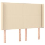 vidaXL Sommier à lattes de lit matelas et LED Crème 140x190 cm Tissu