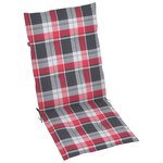 vidaXL Chaises de jardin 6 Pièces avec coussins à carreaux rouge Teck