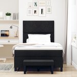 vidaXL Lit à ressorts avec matelas et banc noir 120x190 cm tissu