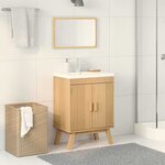 vidaXL Meuble sous évier avec étagère Olden Marron 114 x 43 x 73.5 cm