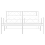 vidaXL Cadre de lit métal sans matelas et pied de lit blanc 135x190 cm