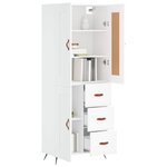 vidaXL Buffet haut Blanc 69 5x34x180 cm Bois d'ingénierie